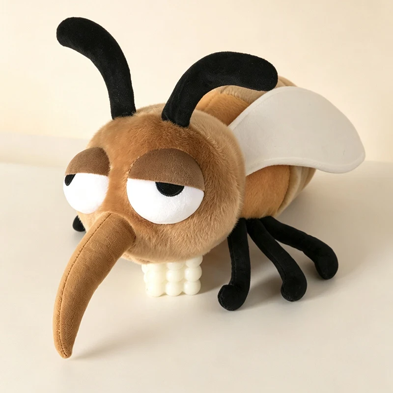 Cute Brown Mosquito Plush Soft Stuffed Insect Toy Fun Doll For Kids Nursery Bedroom Decor Birthday Holiday Surprise Present