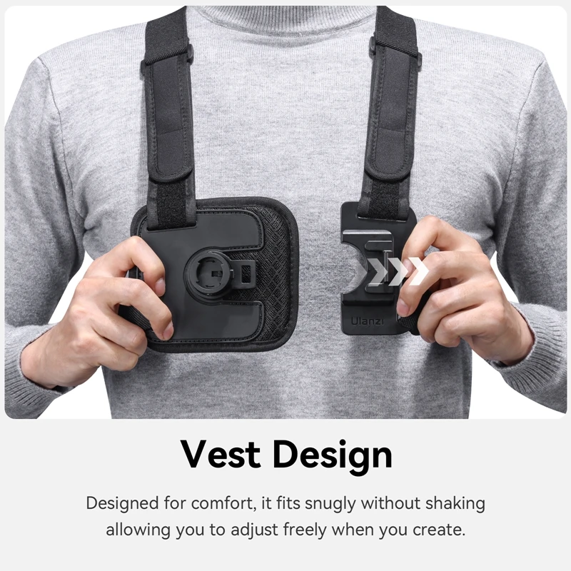 Ulanzi Go-Quick II Magnetic Chest Strap for Action Camera Mobile Phone 180° Tilt Quick Release Mount for Gopro Phone Sports