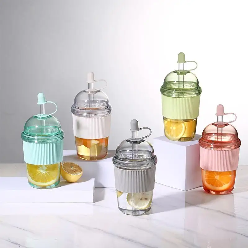 1Pc 430ml/520ml/630ml Transparent Pearl Milk Tea Cup With High Appearance And Cute 14mm Straight Drink Coffee Cup - Detail 1