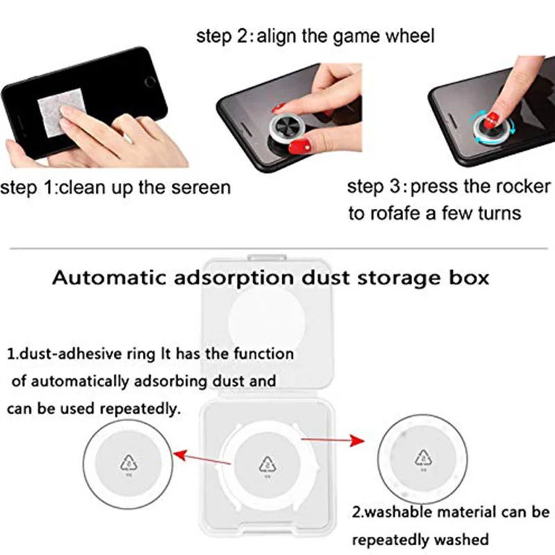 Mobile Phone Game Joystick Metallic Plated Game Control Contact Screen Joypad Game Controller For Iphone Android 2PACK