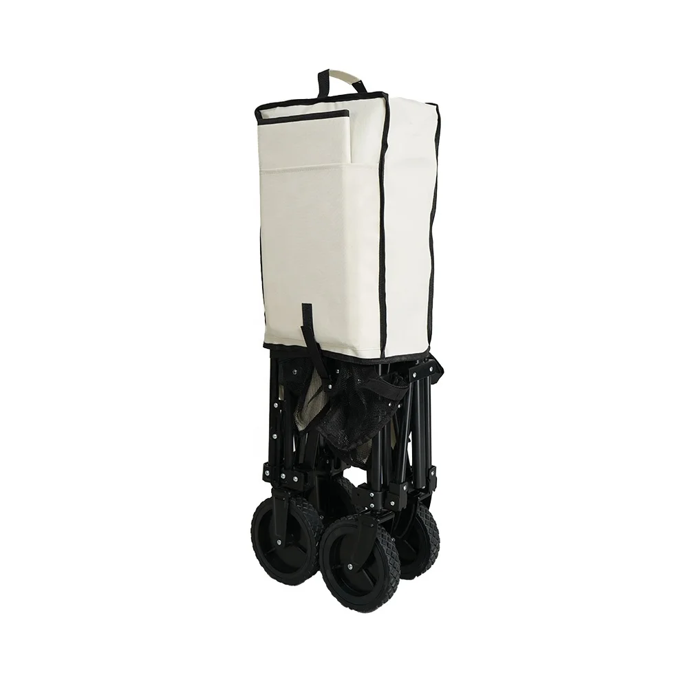 Heavy Duty Double Decker Foldable Wagon Cart Picnic & Beach Utility Folding Into Bench For Shopping & Storage