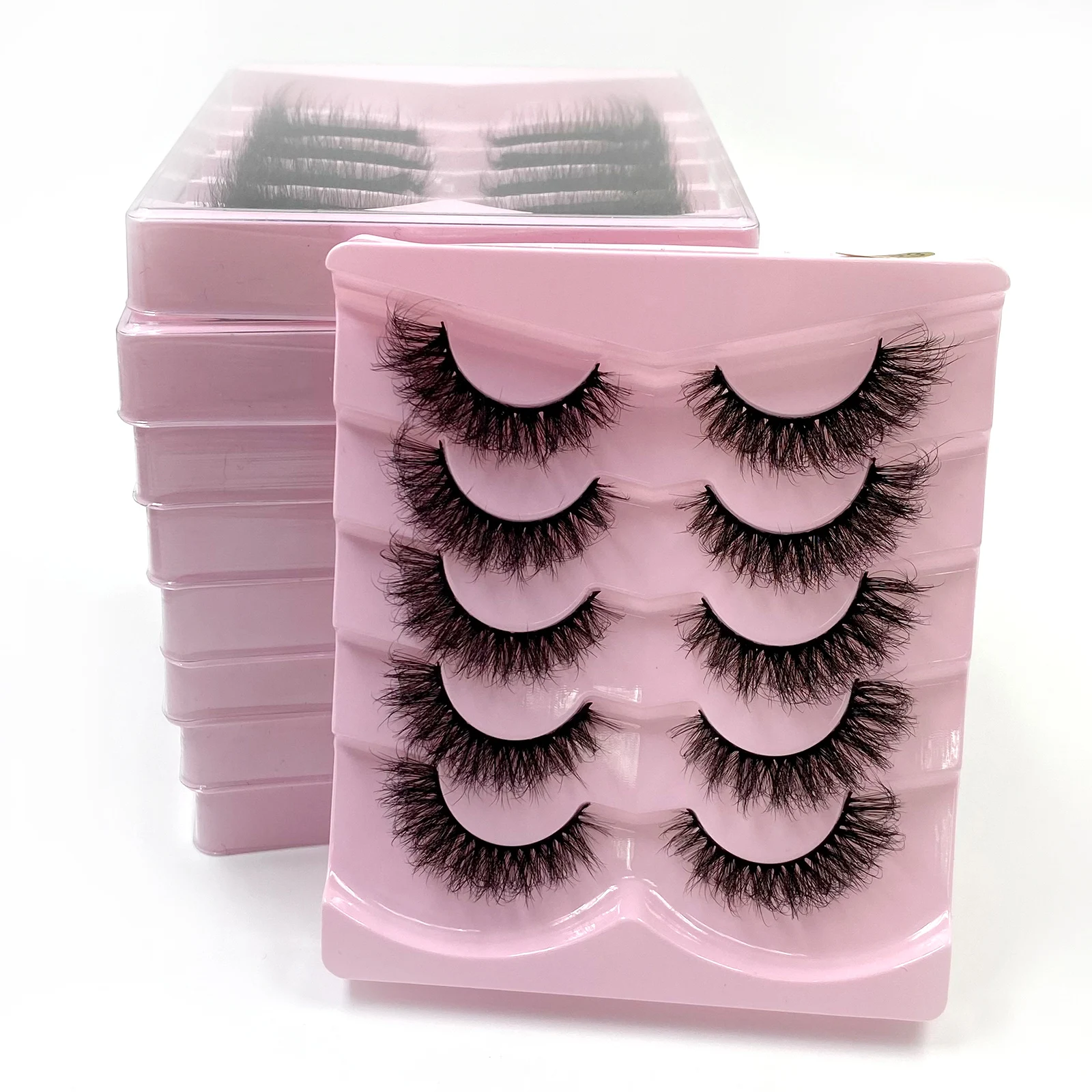 5Pairs 3D Mink False EyeLashes Winged Lashes Thick EyeLashes Makeup Fake EyeLashes Volume Lash Dramatic Mink EyeLashes