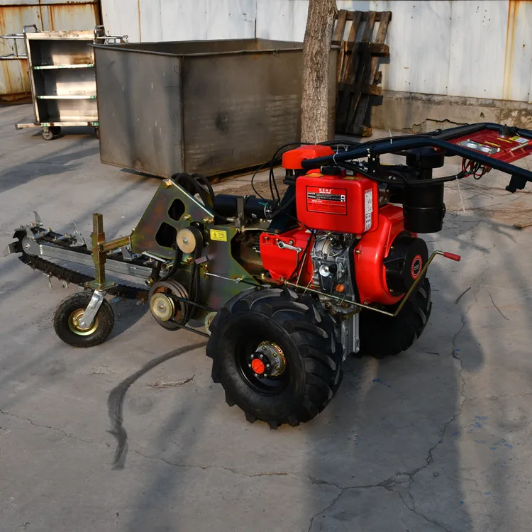 Mini Chain Trencher High Horsepower Ditcher Cable Pipe Ditcher Small diesel Orchard  Trencher