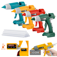 100W Cordless Hot Glue Gun for Makita/Dewalt/Milwaukee/Bosch 18V 20V Li-ion Battery Digital Display Adjustable Temperature 11mm