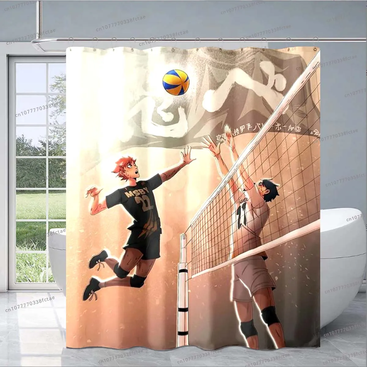3D Anime Haikyuu Cartoon Volleyball Shower Curtain for Adults and Children Bathroom Decoration Shower Curtain Birthday Gift