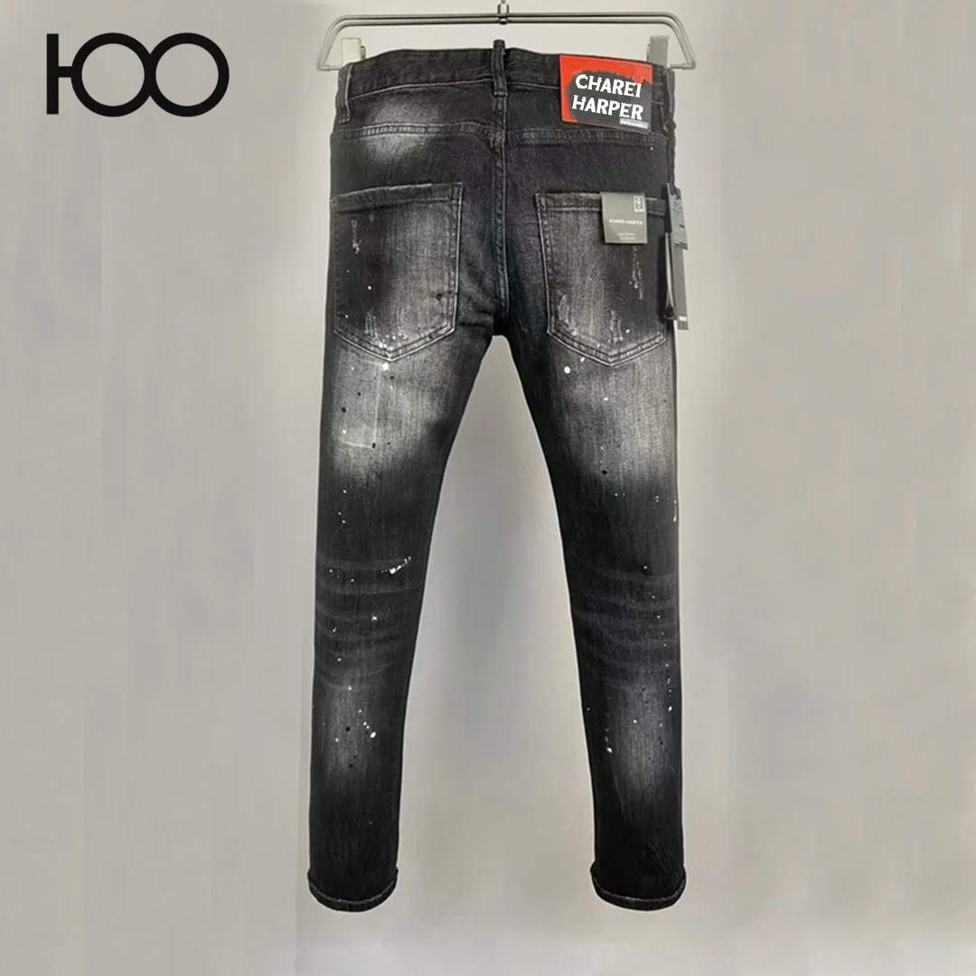 MENS JEANS 9950PANTS chareiharper 100 กางเกงยีนส์ลําลองผู้ชายใหม่อินเทรนด์ฤดูใบไม้ผลิและฤดูร้อนหลวมขาตรงกางเกงลําลองผู้ชายยาว