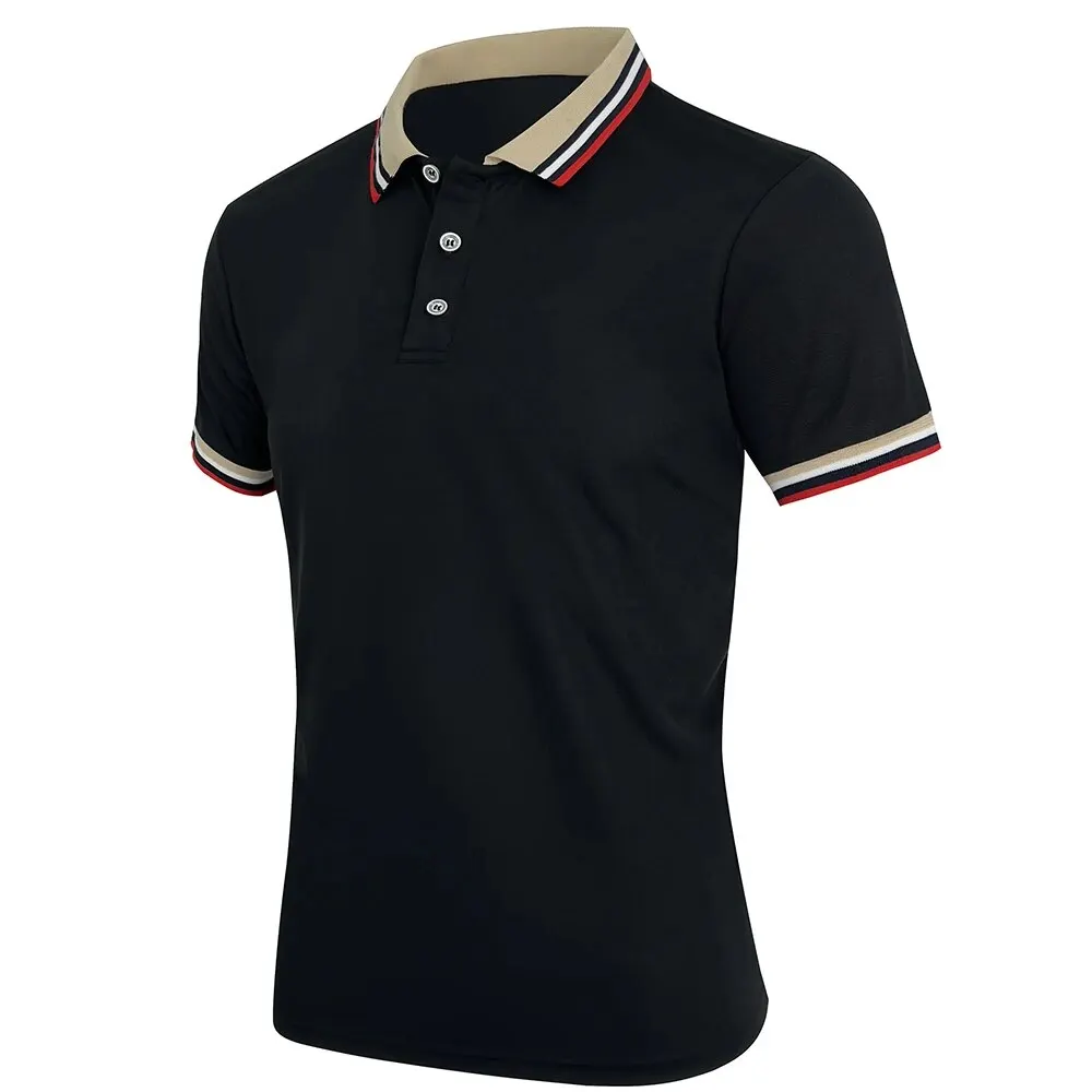 Polo de algodón transpirable para hombre, camiseta de marca de moda, Top de manga corta a rayas de alta calidad, informal, para oficina, Verano