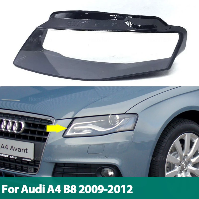 Scheinwerferabdeckung für Audi A4 B8 2009 2010 2011 2012, transparentes Gehäuse, Frontscheinwerfer, Linsenschale, Glaslampenabdeckung, Kappen