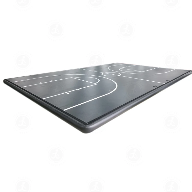 Tapete de basquete inflável com almofada de ar para quadra de basquete de tamanho grande em tecido com ponto gota