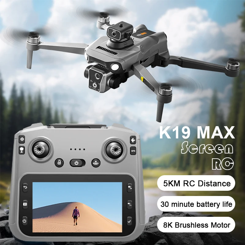 2025 K19 MAX Drone GPS Return With Screen Aerial Photography Aircraft Brushless Airdrop Remote Control Aircraft Quadcopter Toy
