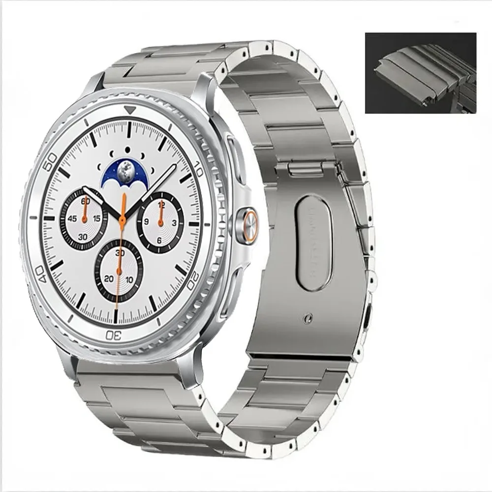 حزام معدني لساعة سامسونج جالاكسي الترا 2025، حزام مريح من الفولاذ المقاوم للصدأ الخفيف لساعة جالاكسي 8 40/44 ملم كلاسيك 46 ملم #4
