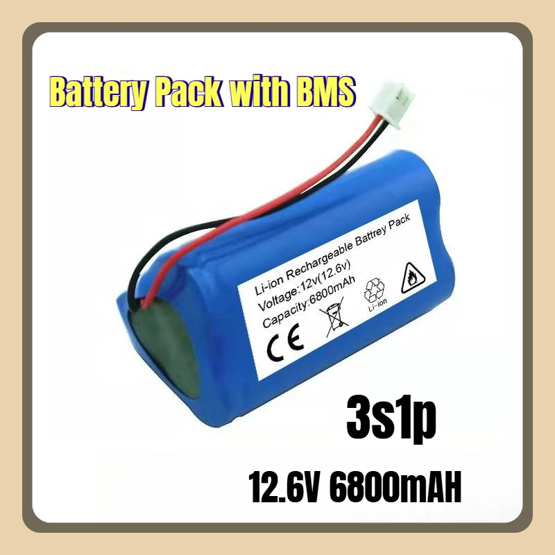 

12.6V 6800mAH 3s1p Battery Pack with BMS