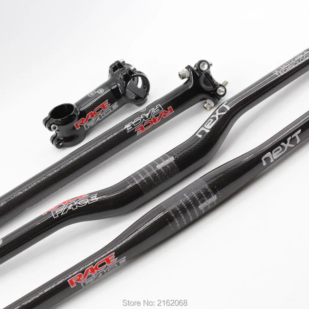 Brand New Next Mountain&Road Bike 3K Full Carbon Fibre Bicycle Handlebar carbon Seatpost Stem 6/17 Angles MTB Sets
