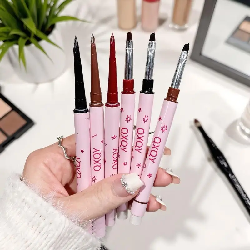 1 Pc Dubbele Hoofd Eyeliner Pen 2 In 1 Natuurlijke Matte Liggen Zijderups Eyeliner Gel Potlood Blijvende Ogen Make cosmetische Gereedschap