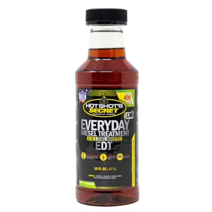 

HOT SHOTS HSSEDT16Z Everyday Diesel Treatment EDT 16 oz Round Designed for Daily Use in HeavyDuty Engines Enhances Fuel Efficie