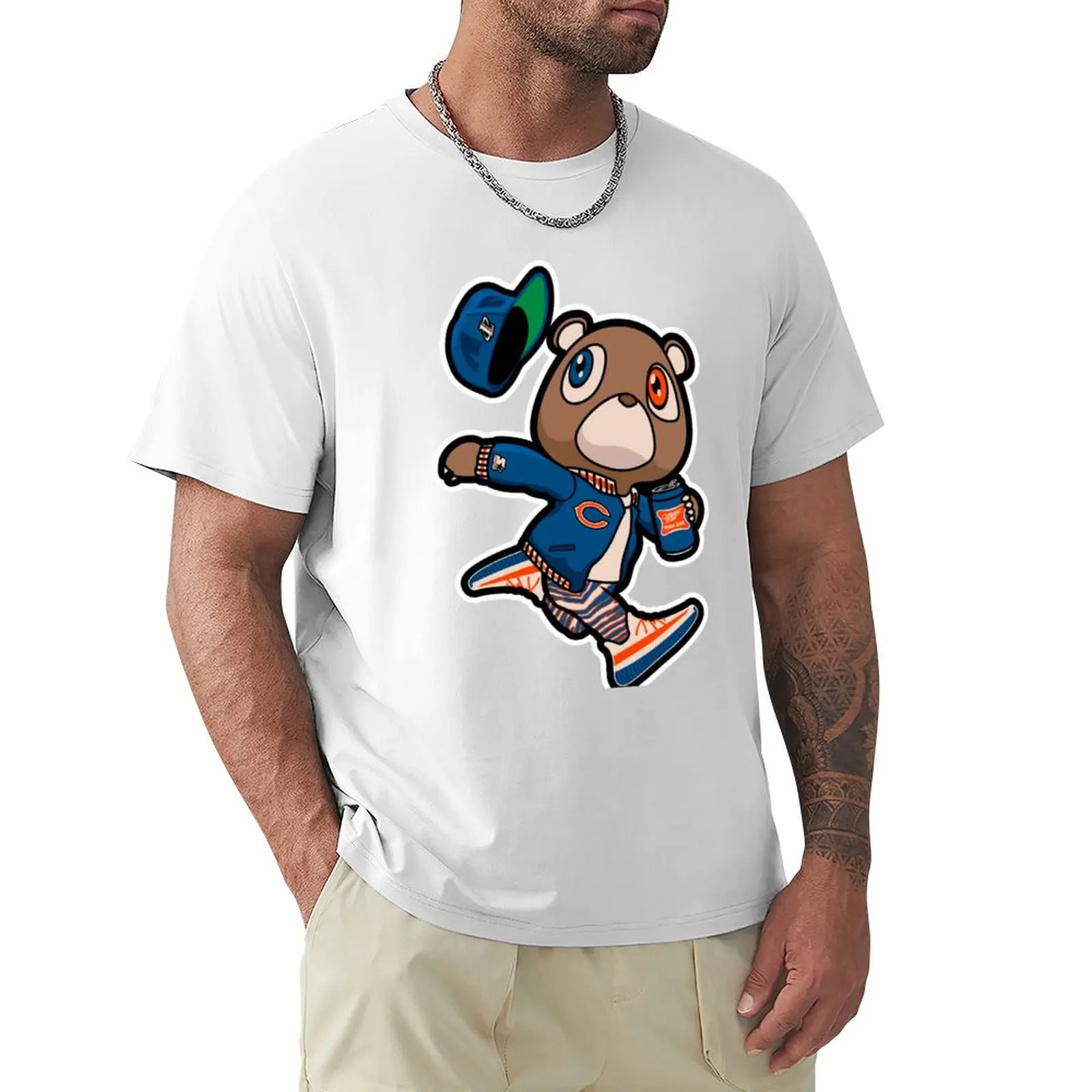 

Kanye West Dropout Bear Chicago Vintage Graduation Classic Copy T-Shirt vintage customs summer top Men's cotton t-shirt