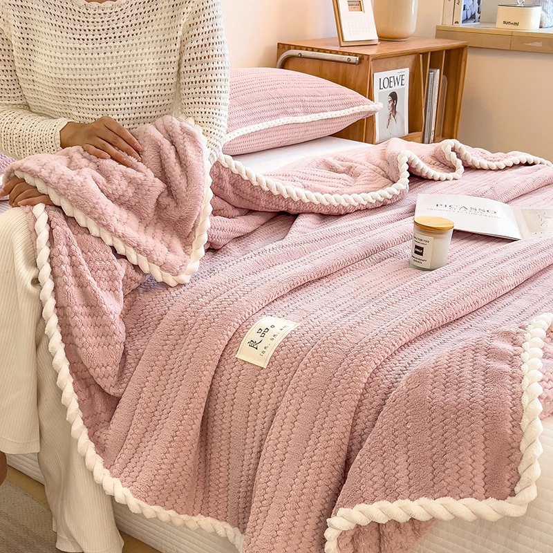 Throw Blanket for Sofa Winter Blanket King Size Home Warm Plaid Comforter Bedspread Bedding Sheet