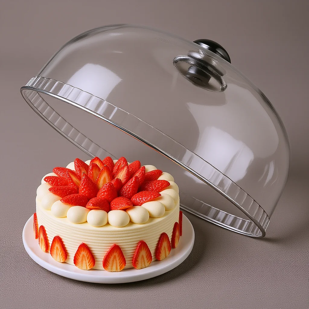 

Dust Proof Food Tray Cover 1PC Plastic Cake Dome with Handle Household Snack Cover Protective Food Storage Cover