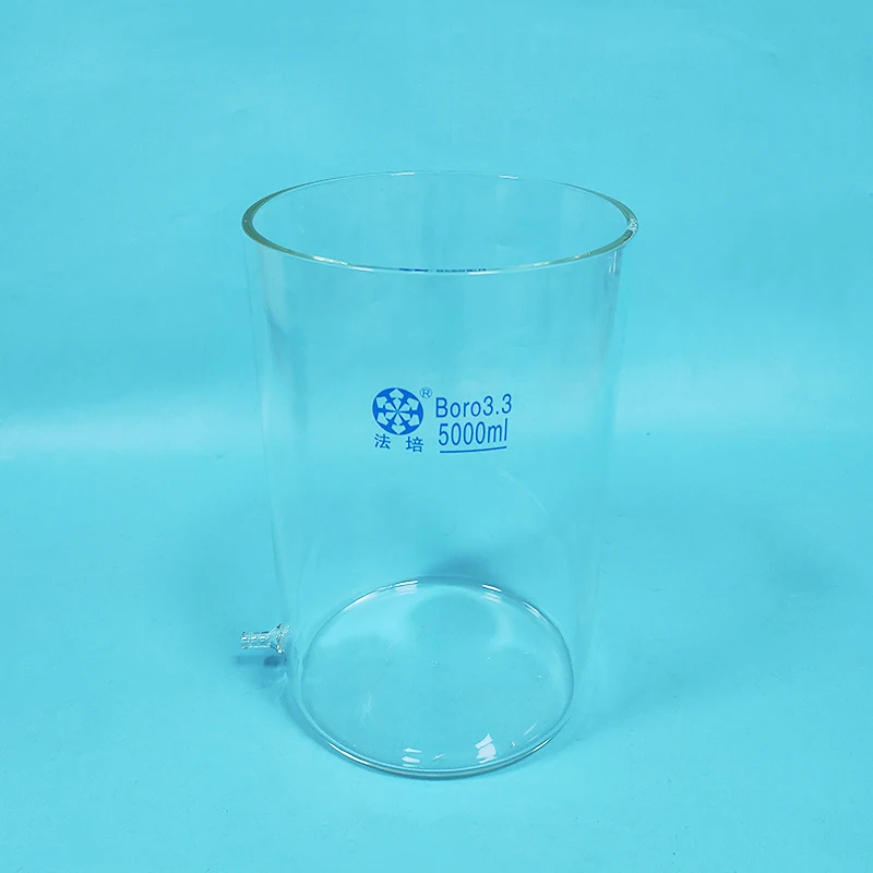 FAPE Beaker in low form with Lower tube,Without spout,Capacity 5000mL,Beaker with tubules,Laboratory beaker