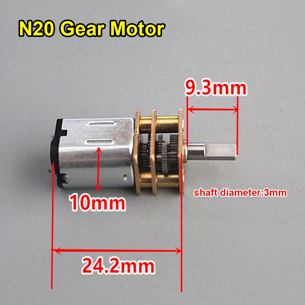 Mini N20 Gear Motor Full Metal Gearbox Reducer DC 3V-6V 86RPM Slow Speed Electric DC Gear Motor Reducer Robot Smart Lock Door