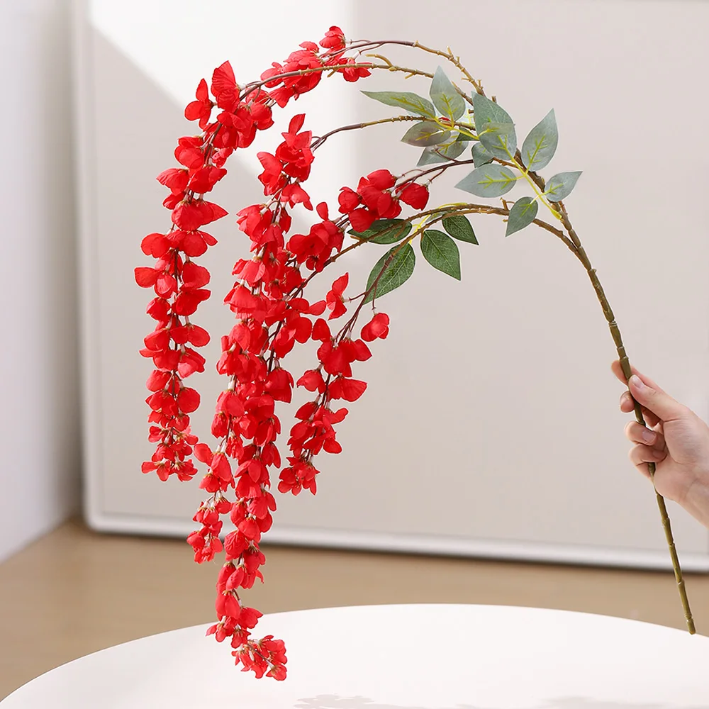 Buquê de flores artificiais 108cm, flores falsas, plantas de videira para decoração de casa, jardim, casamento, decoração ao ar livre, guirlanda, 1 peça