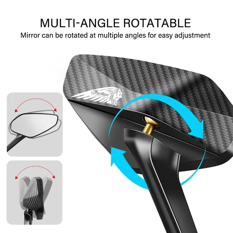 

Wide View Convex Motorcycle Rearview Mirror For Indian FTR 1200 S FTR1200 Carbon Rally Chief Upgrade Carbon Fiber Adjustable