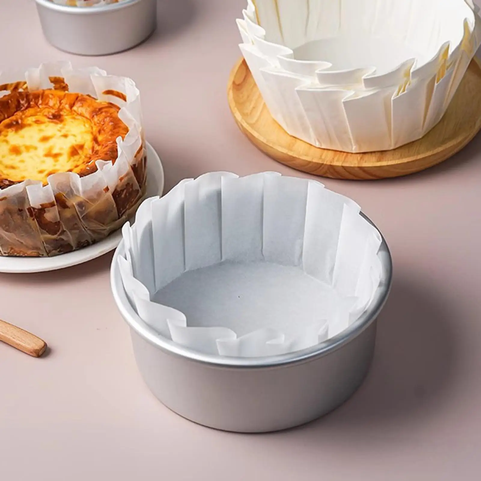

Cupcake Liners 50 Pieces Oilproof Air Fryer Paper 4/6/8 Inches Non-Stick Reusable Baking Cups Cupcake Liners For Air Fryer