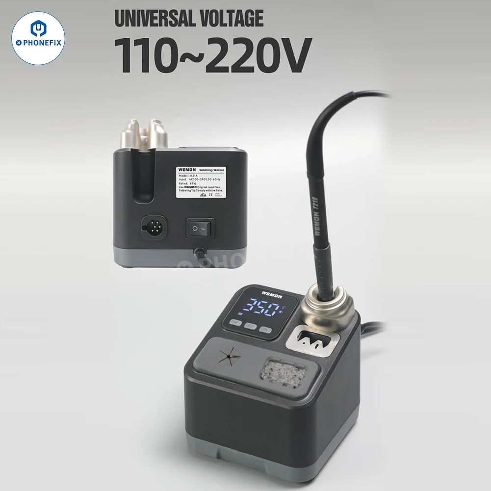 WEMON K21A T210 Soldering Iron Station Smart PID Control Temperature Precision Soldering Station For Phone PCB IC Chip Repair
