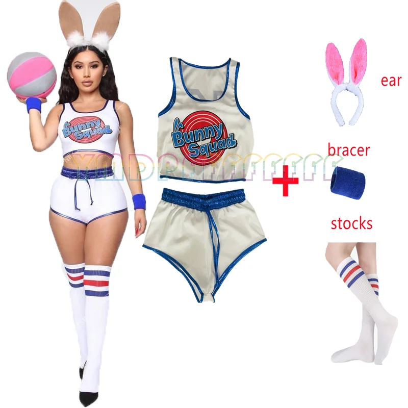 Novelty Anime Lala Baby Cosplay Costume Space Lola Bunny Rabbit Disguises Women's Sexy Basketball Clothes Halloween Suitable for