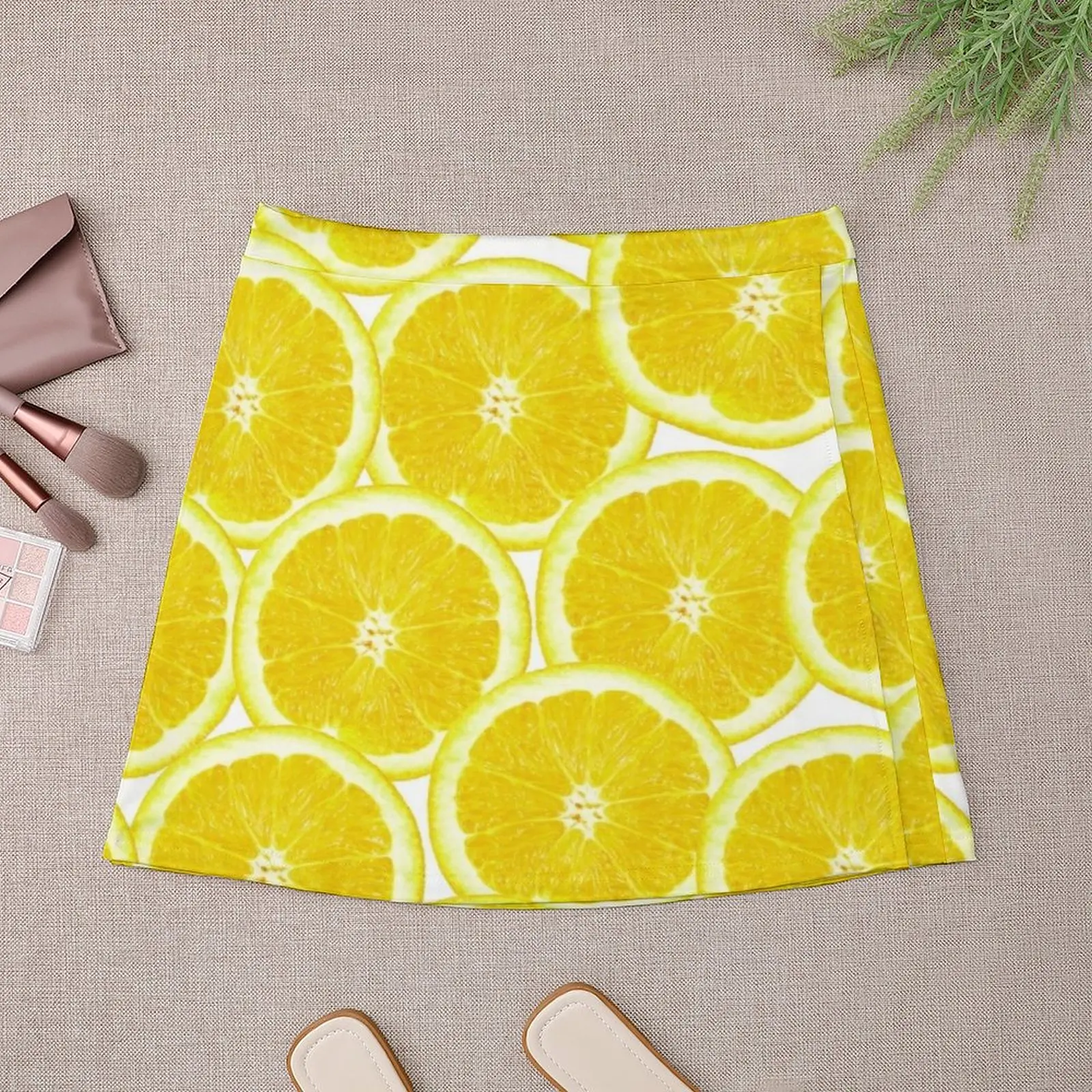 Summer Citrus Lemon Slices Mini Skirt fairy grunge new in dresses Korean skirts women's golf wear summer