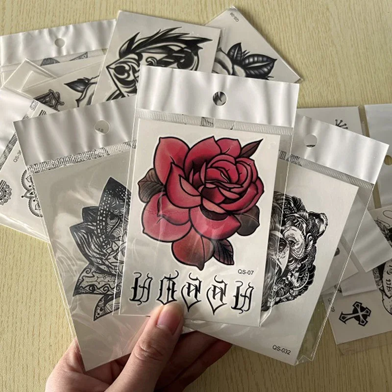 Temporary Tatoo Fake Tattoo Sticker Rose Flower Hand Painted Flash Tatto Tatouage Waterproof Tattoos for Girl Women Men 1pcs