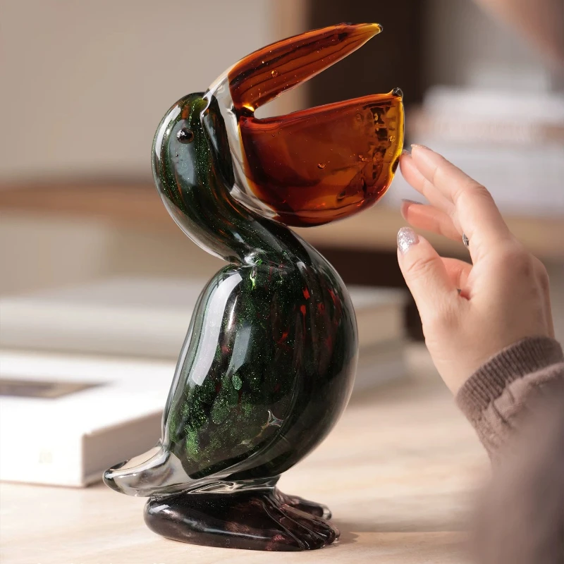 Modern Art Style Toucan Glass Ornament High End Unique Creative Decor Gift for Living Room Entryway Tabletop Display