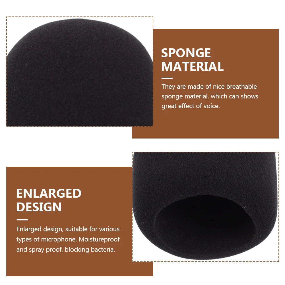 

2pcs Microphone Covers Sponge Thickened Universal Mic Protectors For Ktv Conference Room News Interview Moistureproof Bacteria