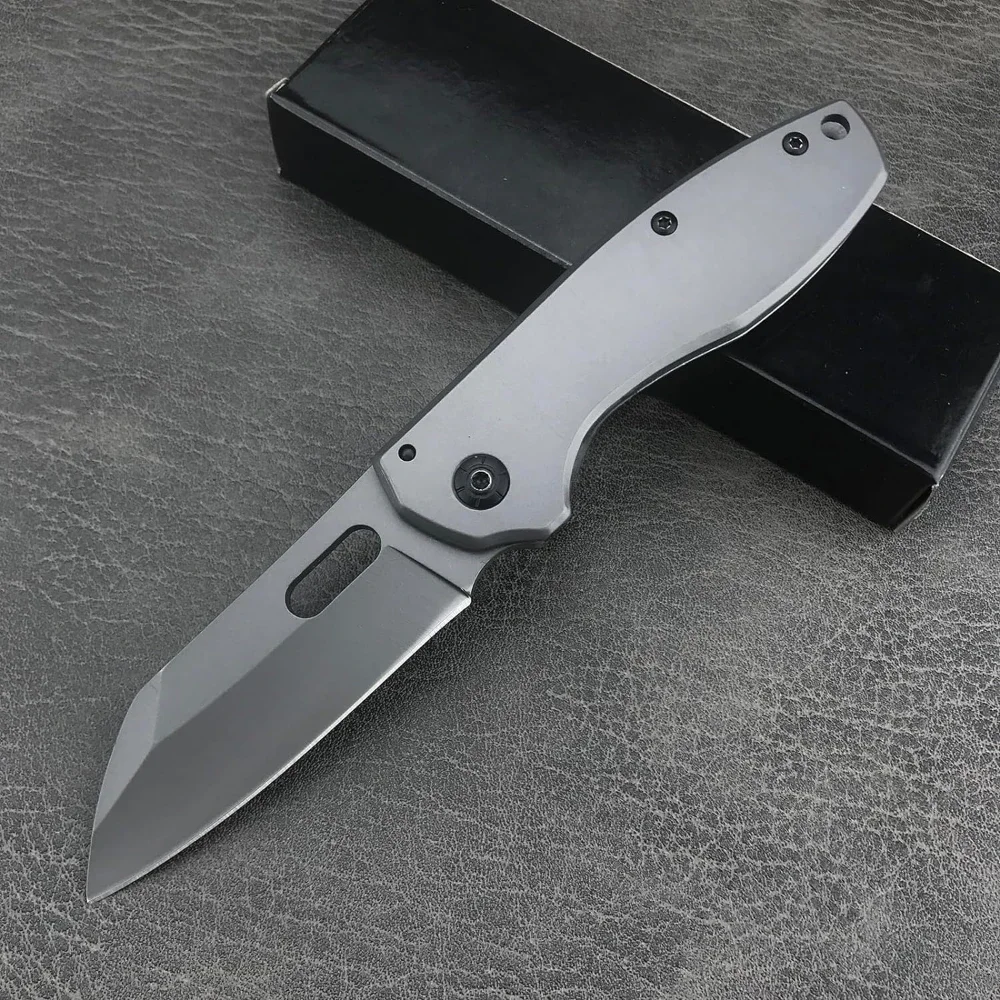 Mini EDC Survival Knife with Pocketclip Tactical Camping Flipper Knives 440C Steel Blade Stainless Handle Pocket Folding Knife