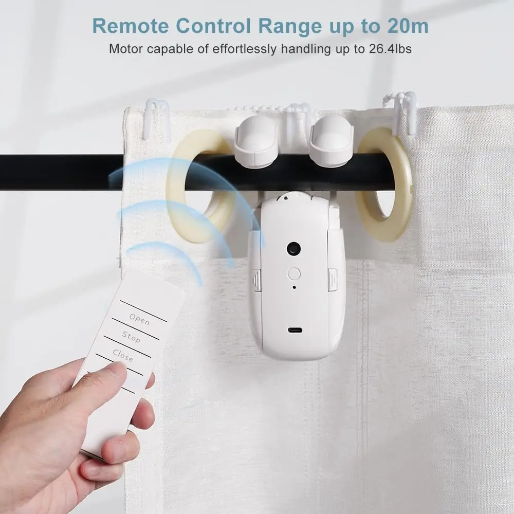 Smart Home curtains with  remote Button Control Electric Automatic Curtain Motor Automatic Curtain Opener，Quiet Operation