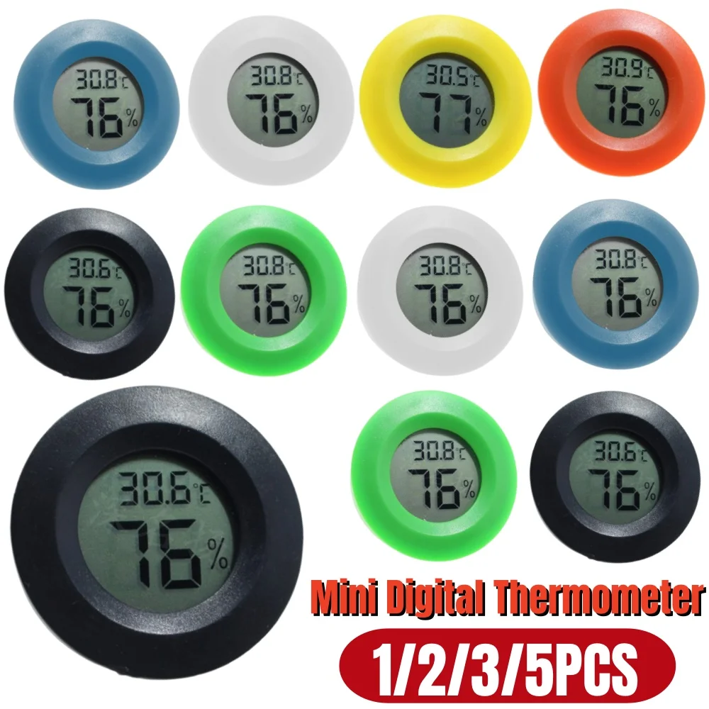 1~5PCS High Accurately Digital Thermometer Hygrometer Meter For Reptile Turtle Terrarium Aquarium Tank Accessories Temperature