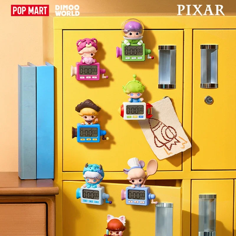 POP MART DIMOO WORLD PIXAR Series Timer Refrigerator Magnet Blind Box Mystery Box Toys Kawaii Ornaments Figurines Home Decor - view 2