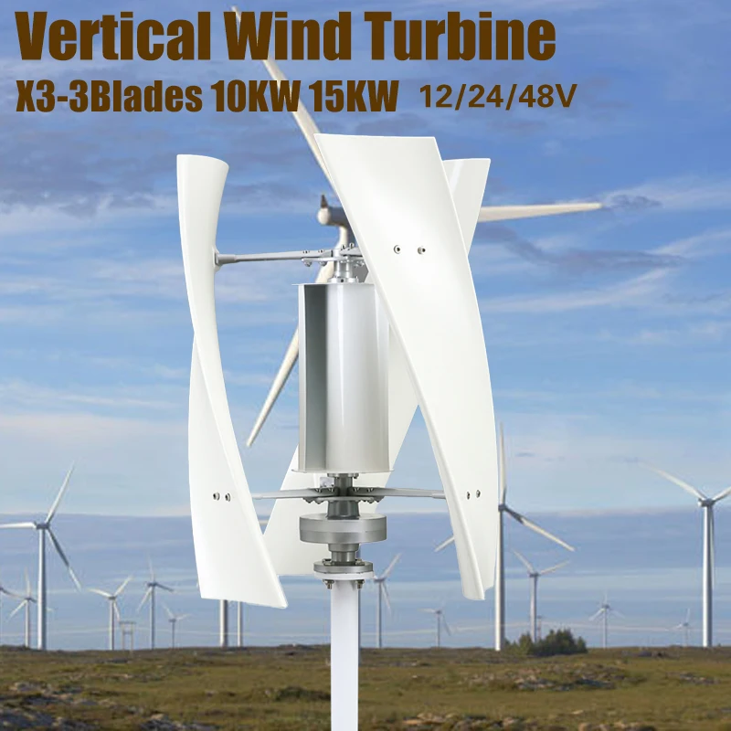 

Home 10000W Vertical Axis Wind Power Turbine Generator 15KW 12V 24V 48V Low Noise Upright Windmill for Farm Seashore Boat