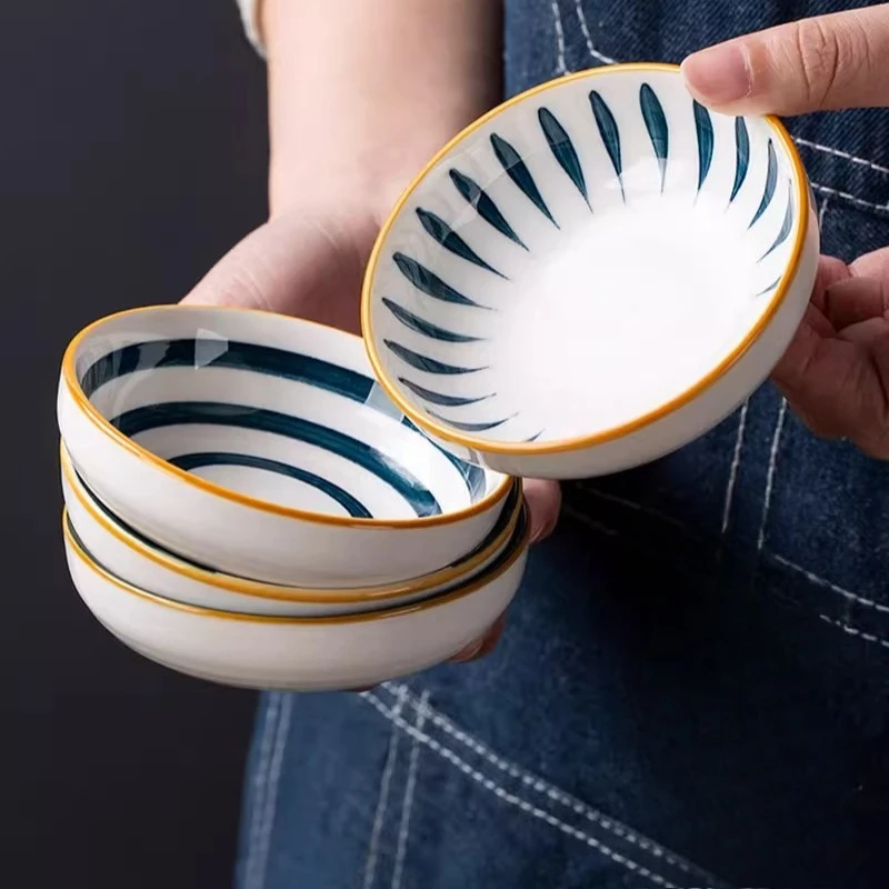 

LMM household ceramic small plate hot pot dipping bowl seasoning snack dish