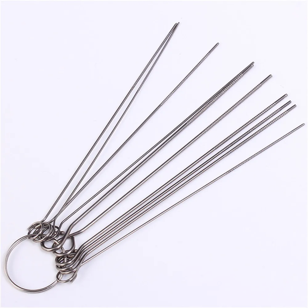 Juego de 10 tipos de agujas de acero inoxidable, circuito electrónico PCB, aguja con orificio pasante, herramienta de reparación de soldadura para desoldar, 80mm, 0,7-1,3mm