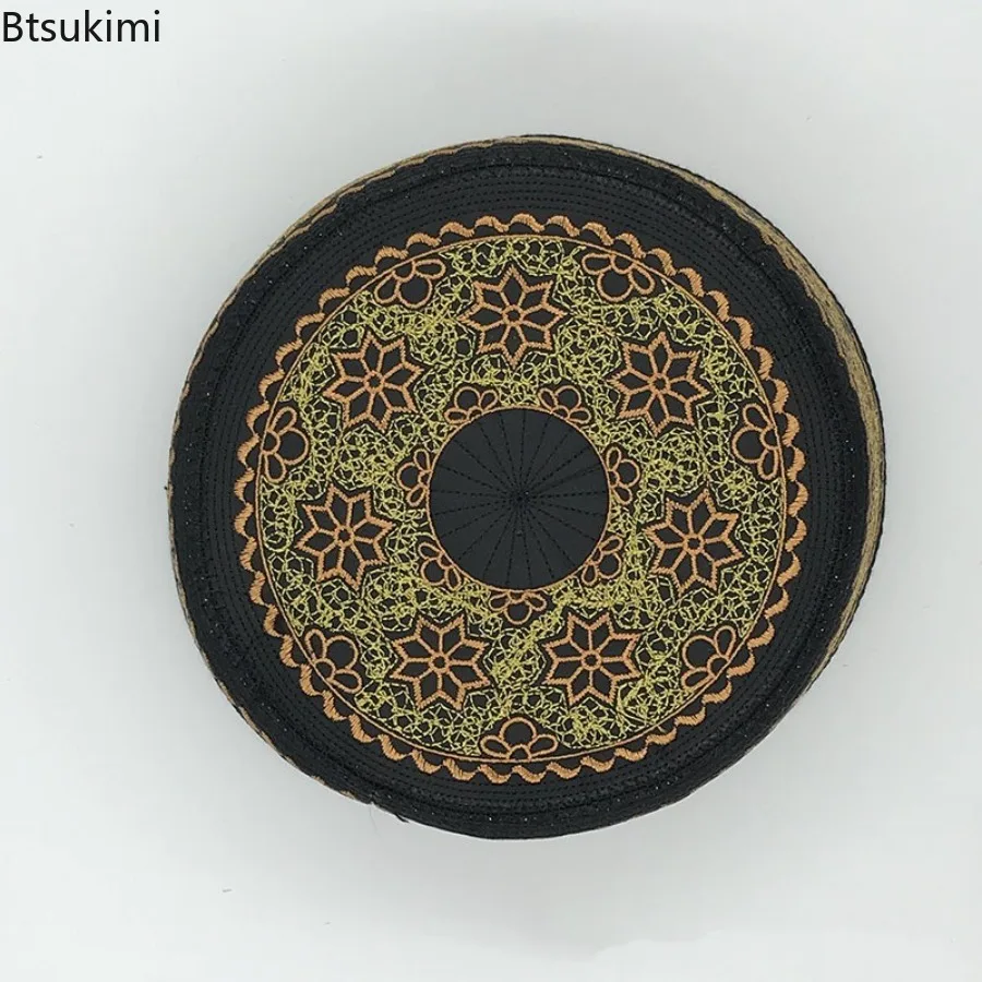 2026 القبعات الإسلامية الرجال التطريز عمامة الإسلام قبعات الصلاة العربية الهند الحجاب قبعات العرقية خمر الشرق الأوسط زي الملحقات #2