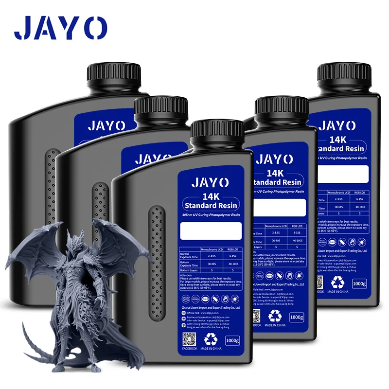 JAYO 5KG Standard / 14K Standard/ ABS Like Photopolymer Resin for LCD 3D Printing Material Quick Curing Resin Liquid