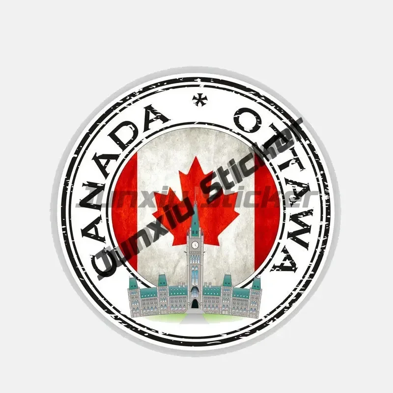 Canada CDN CAN Country Code Oval Sticker with Flag Canadian Ottawa Round Seal Map Spartan Skull Sticker for Bumper Laptop Book