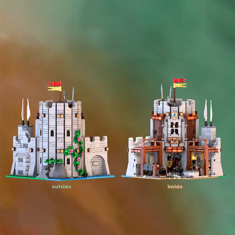 

1190PCSMOC medieval castle building modular guard tower model DIY assembly building block toy children's birthday gift