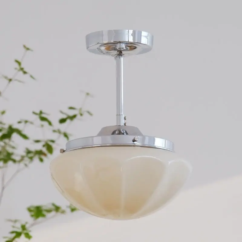 French Mid Century Cream Ceiling Pendant Light Bedroom Hallway Dining Nordic Vintage LED Home Decor Chandelier Lamp Fixture