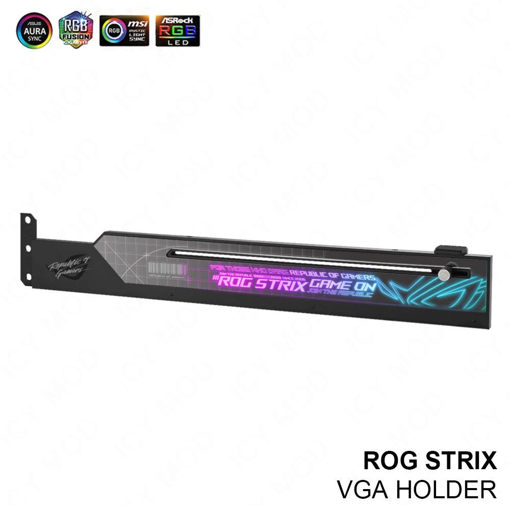 Imagem -03 - Suporte para Placa Gráfica Asus Suporte Gpu Rog Strix para Rtx4090 Vga Stand Efeito 3d Nvidia pc Gaming Mod Aura Sync Nova Chegada 2023