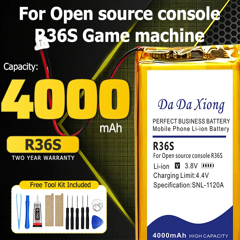 DaDaXiong R36S 4000mAh NEW Battery for Open source console R36S Game machine Batteries