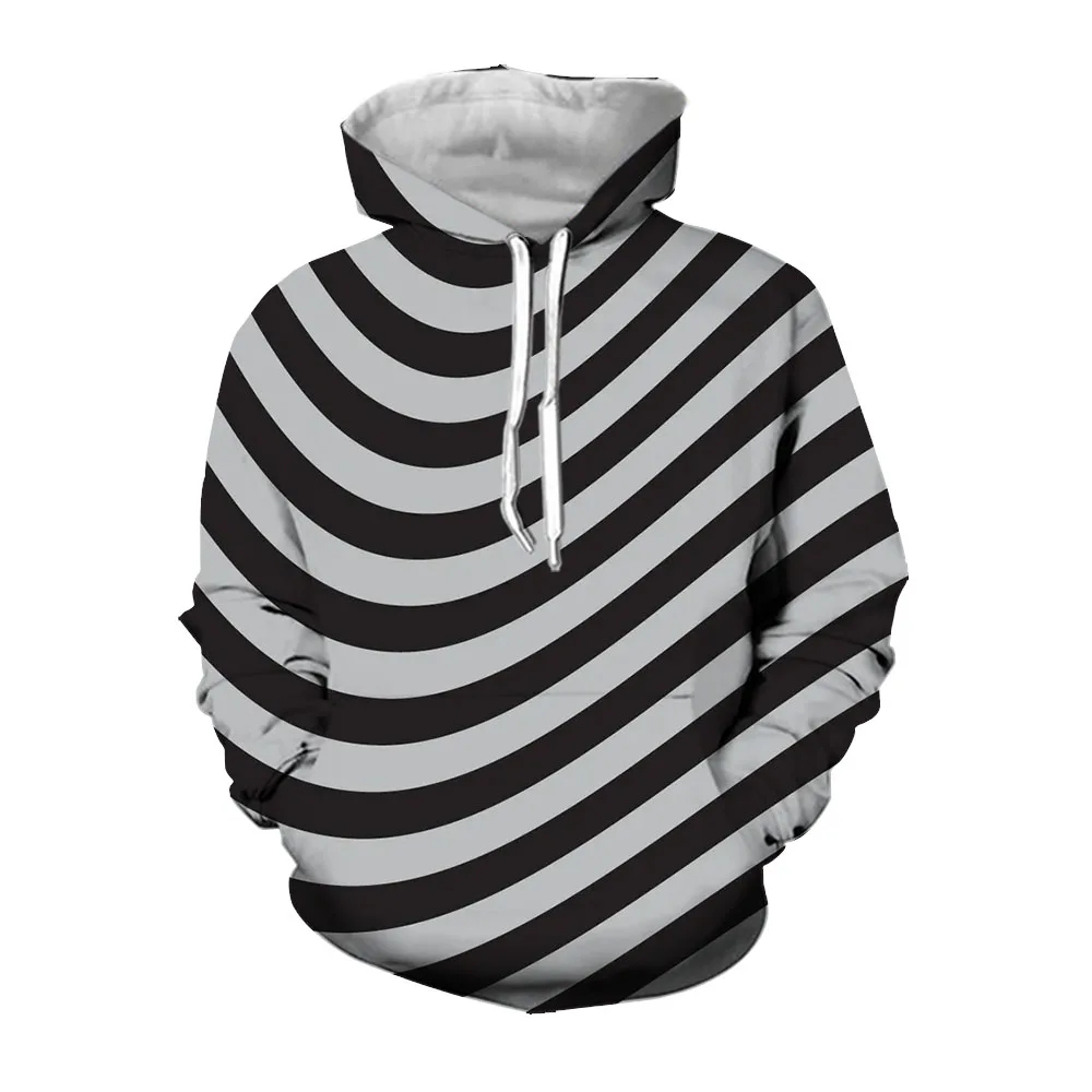 Jumeast 3D Swirl Printed Striped Mens Hoodies Streetwear Autumn Casual Large Size Hooded Coats Harajuku Fashion Abstract Clothes