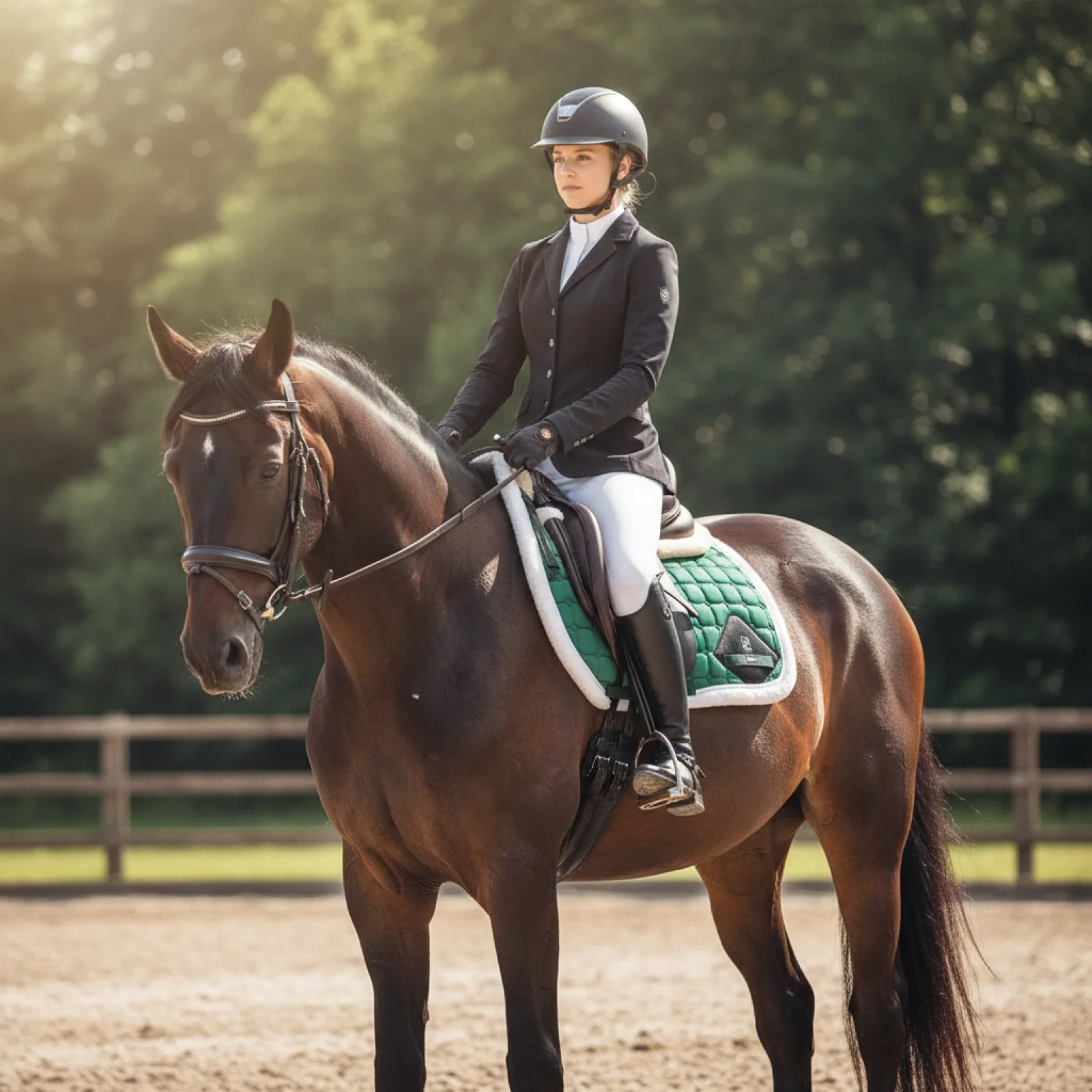 

Horseback Riding Mat Non Slip Saddle Cushion Breathable Sweat Absorbing Equestrian Accessory for Training