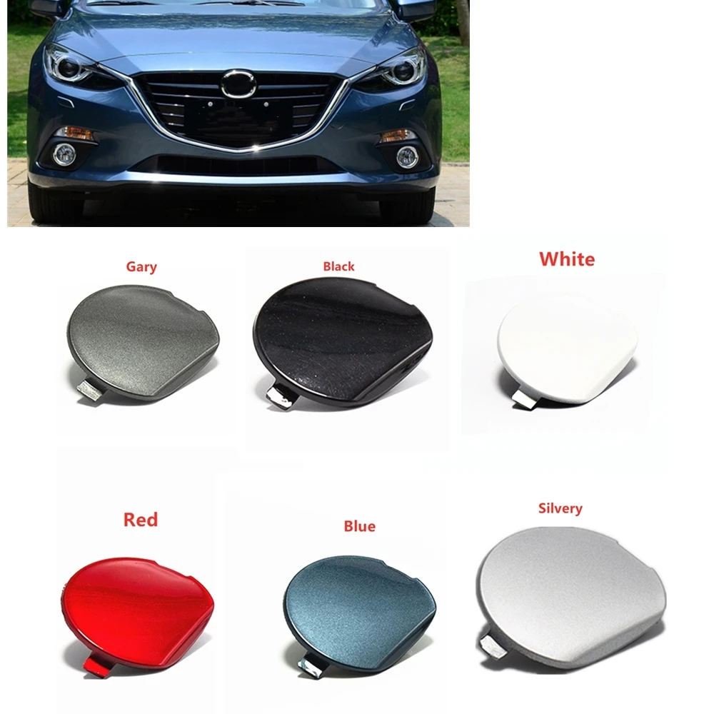 Car Front Bumper Tow Hook Eye Cap Trailer Haul Tug Access Cover Board Hole Guard Piece Panel For Mazda 3 2014-2016